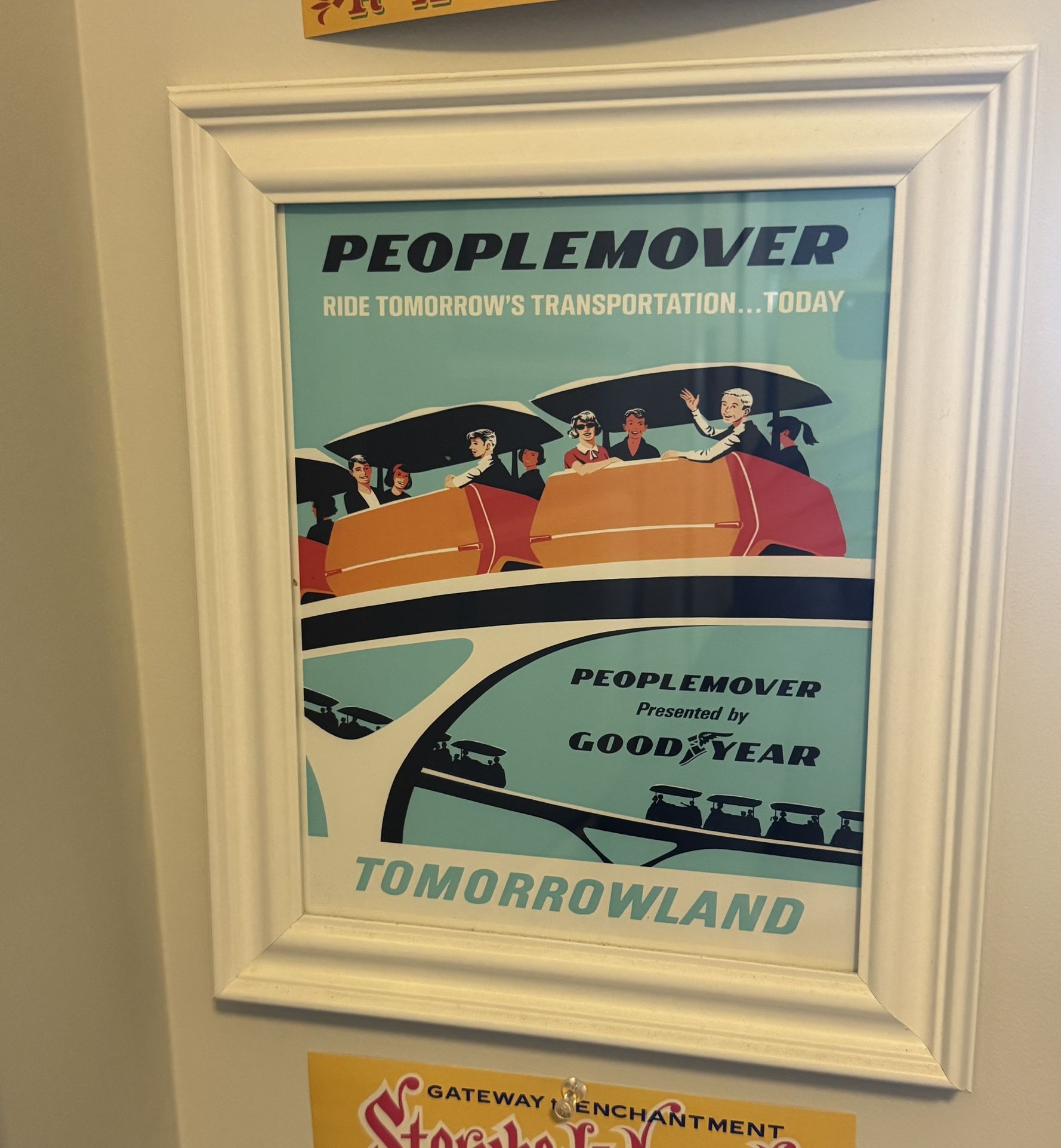 White Frame Glass 8x10 Disneyland Resort Peoplemover Circa 70s-90s