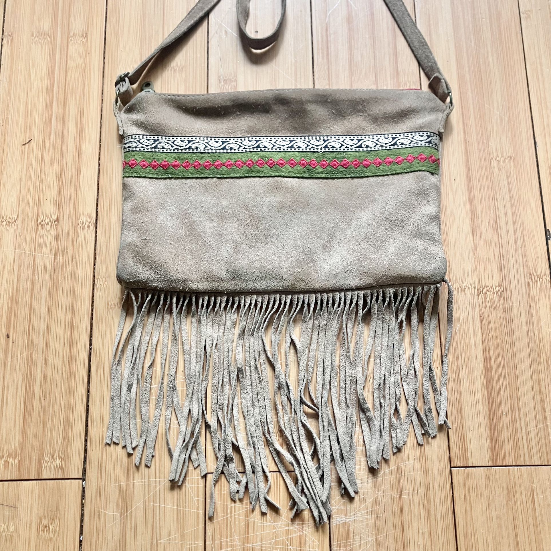 Suede Fringe Purse