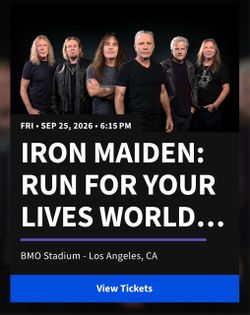 Iron Maiden bmo stadium tickets 1st row floor