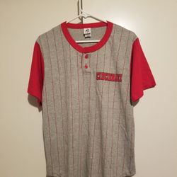 Vintage Mlb Badger Sports Cincinnati Reds Pin Stripe Baseball Tee, Mens Sz Small $30, Pls Read Description!