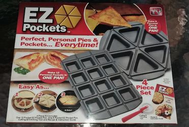 EZ Pockets 4-Piece Non-Stick Baking Kit With Cutting Tool & Recipe book
