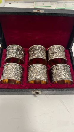 Vintage Silver And Gold Napkin Rings 150.00 For Set