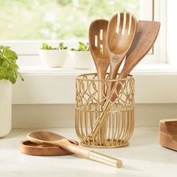 Utensilios de madera y base de princess house