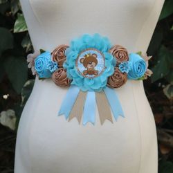 Teddybear mommy to be sash baby shower it’s a boy