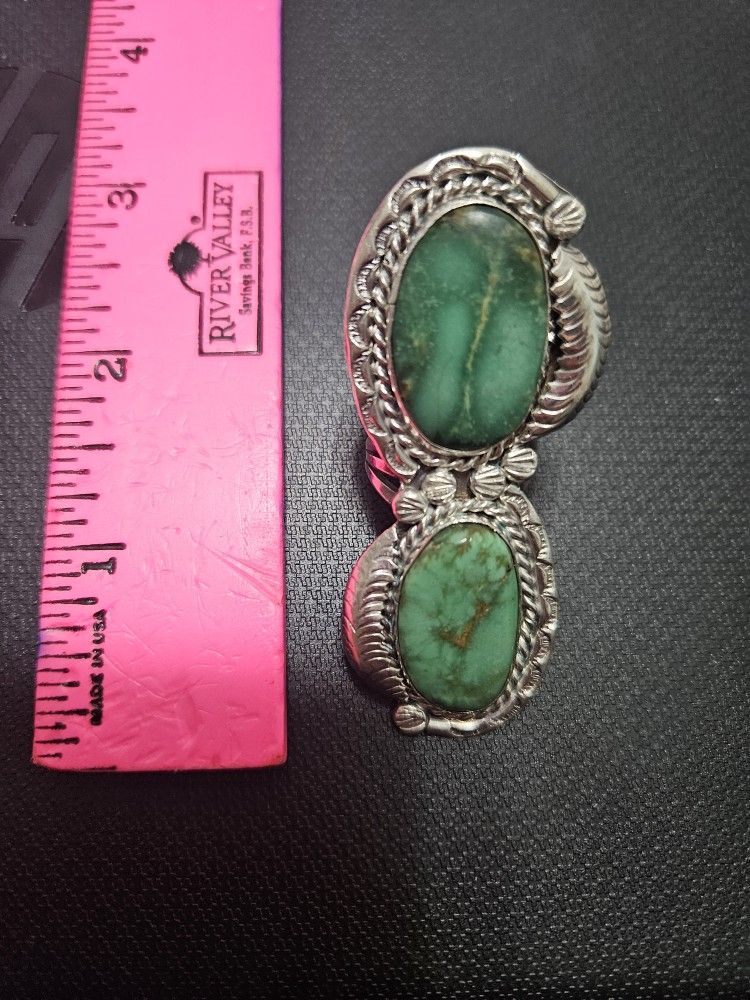 Silver and turquoise ring