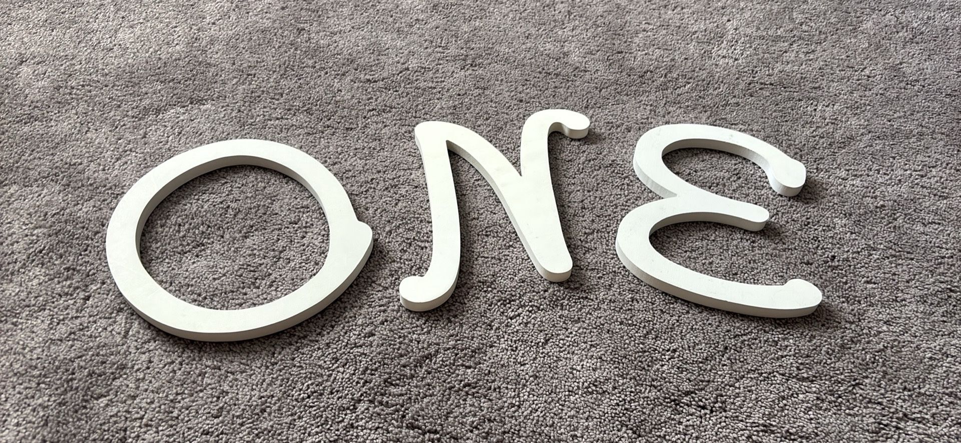 Wood Letters: O -N - E