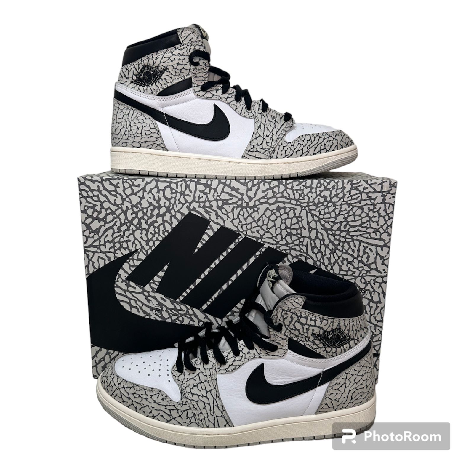 Preowned Nike Air Jordan 1 Retro High OG Shoes "Elephant Print" DZ5485-052 Men's Size 12