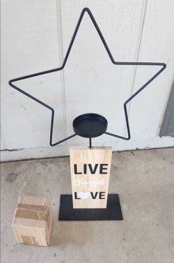 Live Laugh Love Star Candle Holder