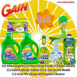 LARGE Gain LAUNDRY Detergent Household Mr Clean Febreze BUNDLE SALE 🔥