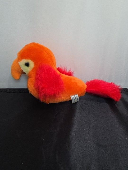 Vintage Lois Toy Plush Nut Shells Orange/Red Parrot Bird Plush (J3)