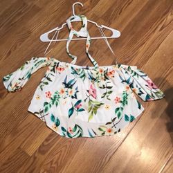 Strapless Floral Top