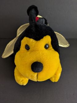 Plush Toy Bumble  Bee Red Heart Bee Mine Yellow Black Bee Design