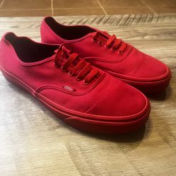 Low Red Vans Size 10.5