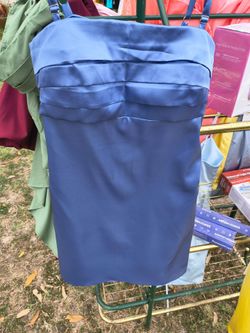 Satin Light Blue Mini Dress