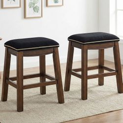 Luxury Solid Wood Counter Stools – Set of 2  