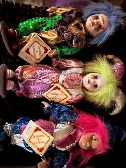Set of 3 Porcelain Jester Dolls