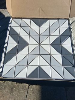 Geometric Triangle Mosaic Tile Sheet
