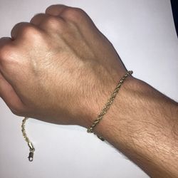 2x Gold Plated  Rope Bracelet Chains(Read Description) 