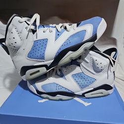 Jordan 6 Retro UNC White University Blue CT8529-410 Box Basketball,, size 9.5M