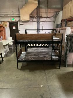 Twin bunk bed. Comes in espresso, white& grey. Assembly required. Assembly not included. Taxes included. Free delivery.  Bunk bed only-$220 Bunk bed w