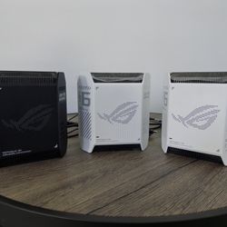 ASUS ROG Rapture GT6 AX10000 Tri-Band WiFi 6 3 PACK Mesh System 2 White + 1 Blk 
