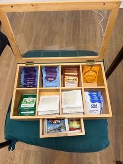 Bamboo Tea Box with Glass Lid