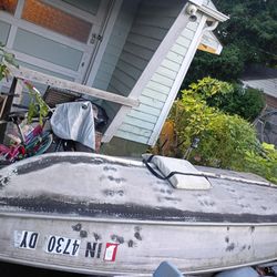 Aluminum 12' Boat With Trailer, Life Jackets And Ancors 