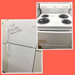 Frigidaire Bright White Refrigerator & Stove! 30-Day Guarantee! Same Day Delivery Available!