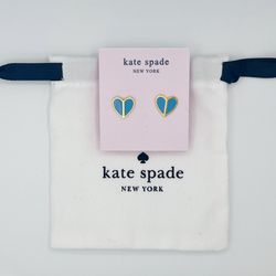 Kate Spade Turquoise Heart Earrings NWT