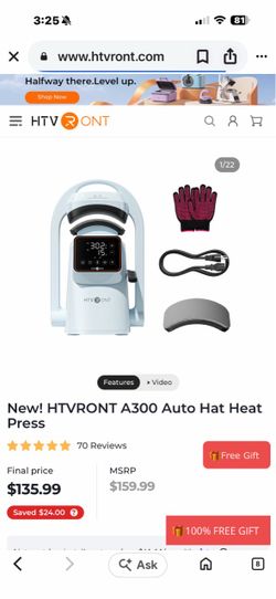 HTVRONT A300 Auto Hat Heat Press