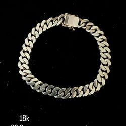 18k Flat Cuban Bracelet