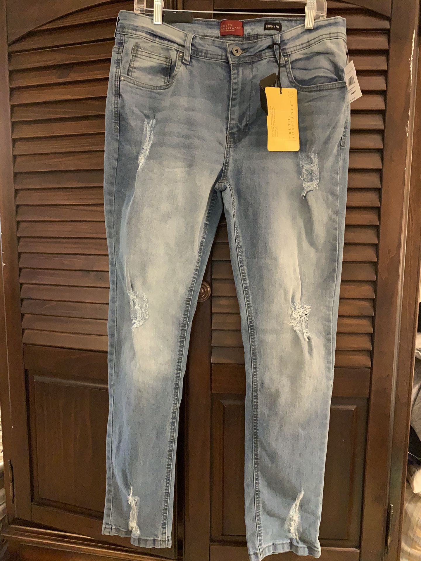 NWT $72 Truth Substance Men's Common Sense Skinny Fit Stretch Jeans Size 34x32
