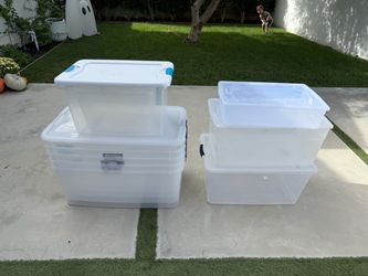 Assortment of storage bins