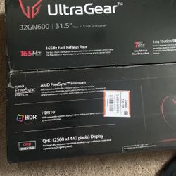 Lg 32” Gaming Monitor 165hz 1ms Gsync And Freesync Premium.