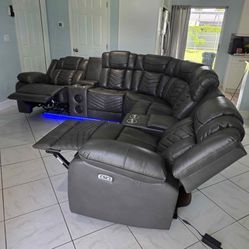 Power Recliner Sectional Sofa 