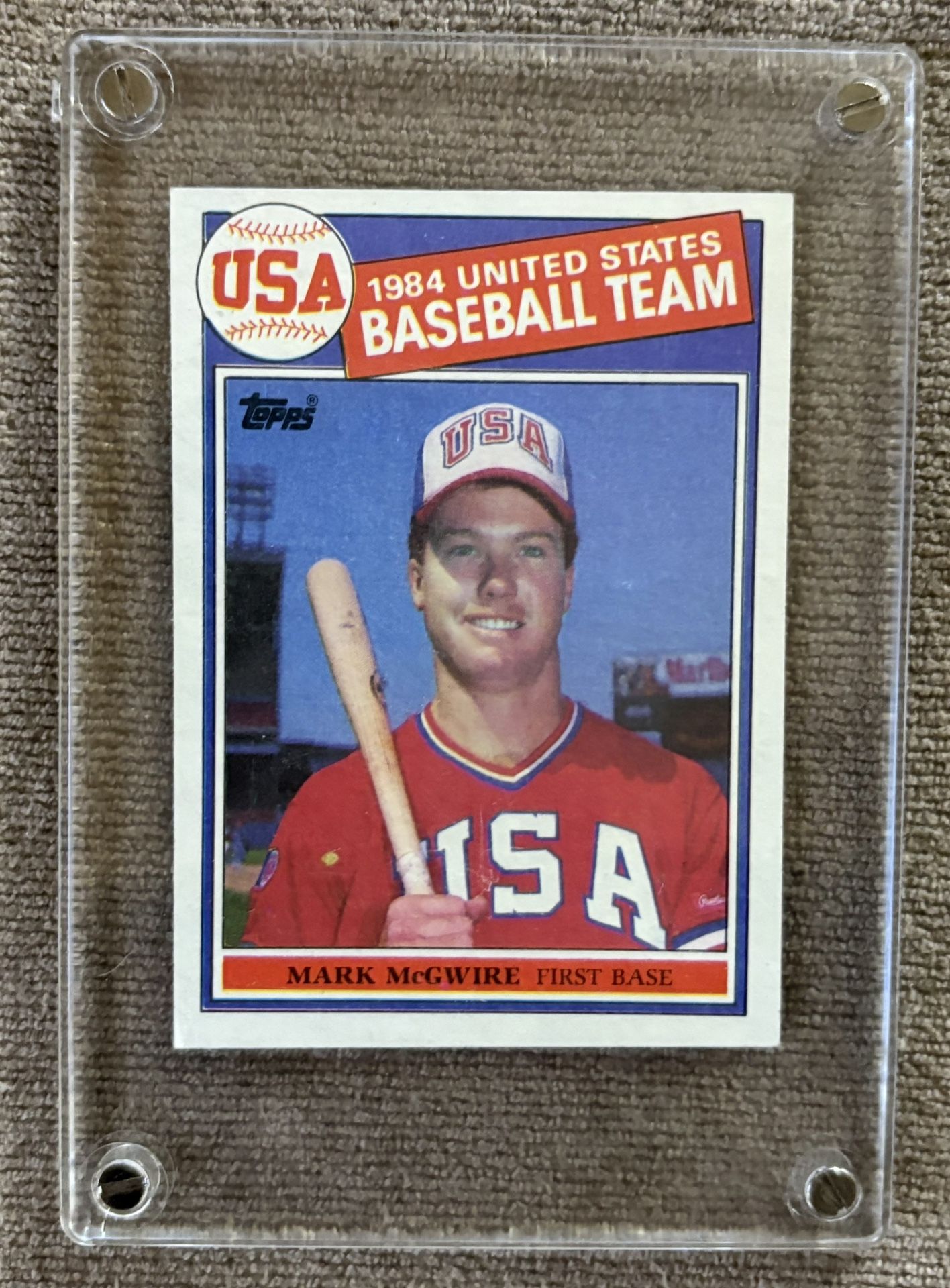 1984 Topps USA Baseball Team Mark McGwire Card