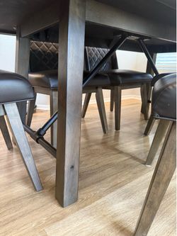 Large 7 ft dining table and chairs