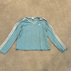Adidas Women’s Vintage Athletic Blue Long Sleeve Shirt