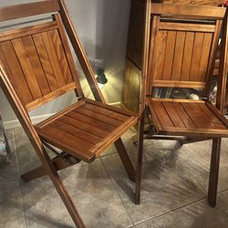 Wood folding chairs set of 2