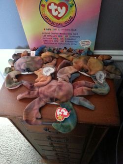 3 crab beanie babies