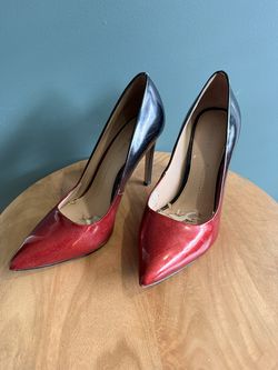 Gianni Bini Red sparkle & black heels 9 Medium