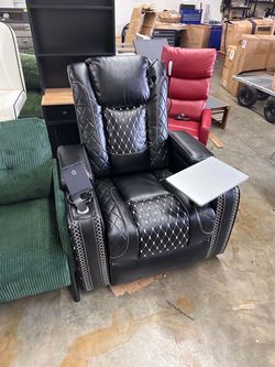 PAPROOS Zero Gravity Recliner Chair, Power Recliner with Laptop Table, Phone Holder, LED Reading Light, Storage Armrest and Cup Holder