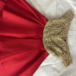 Red and gold Dress