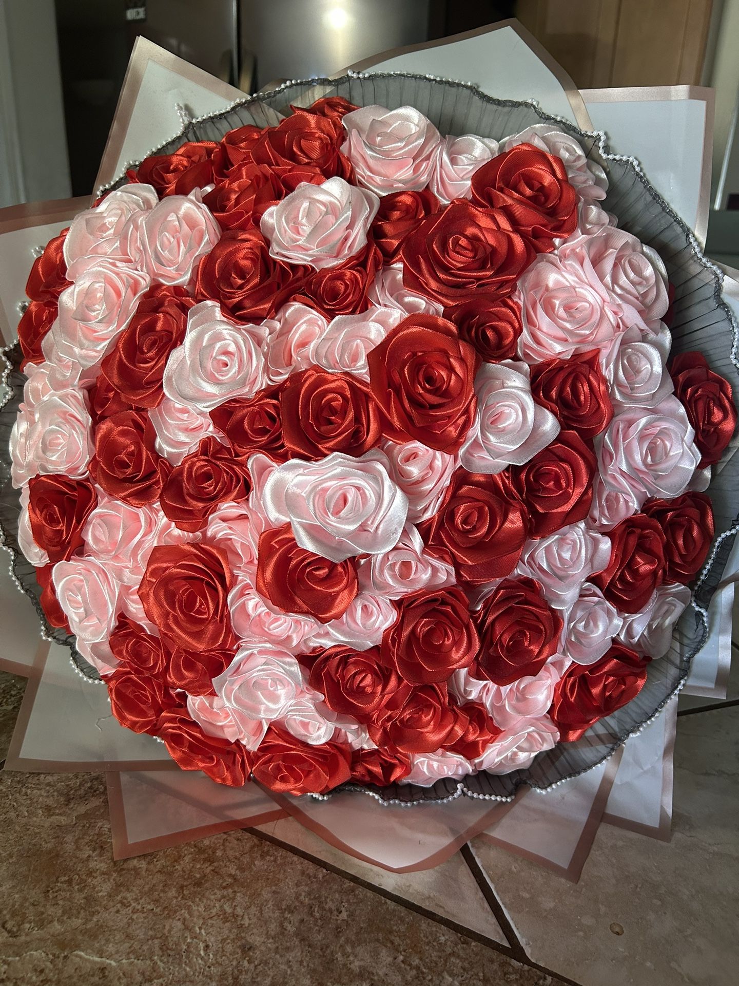HUGE Rose Bouquet (ribbon Roses)