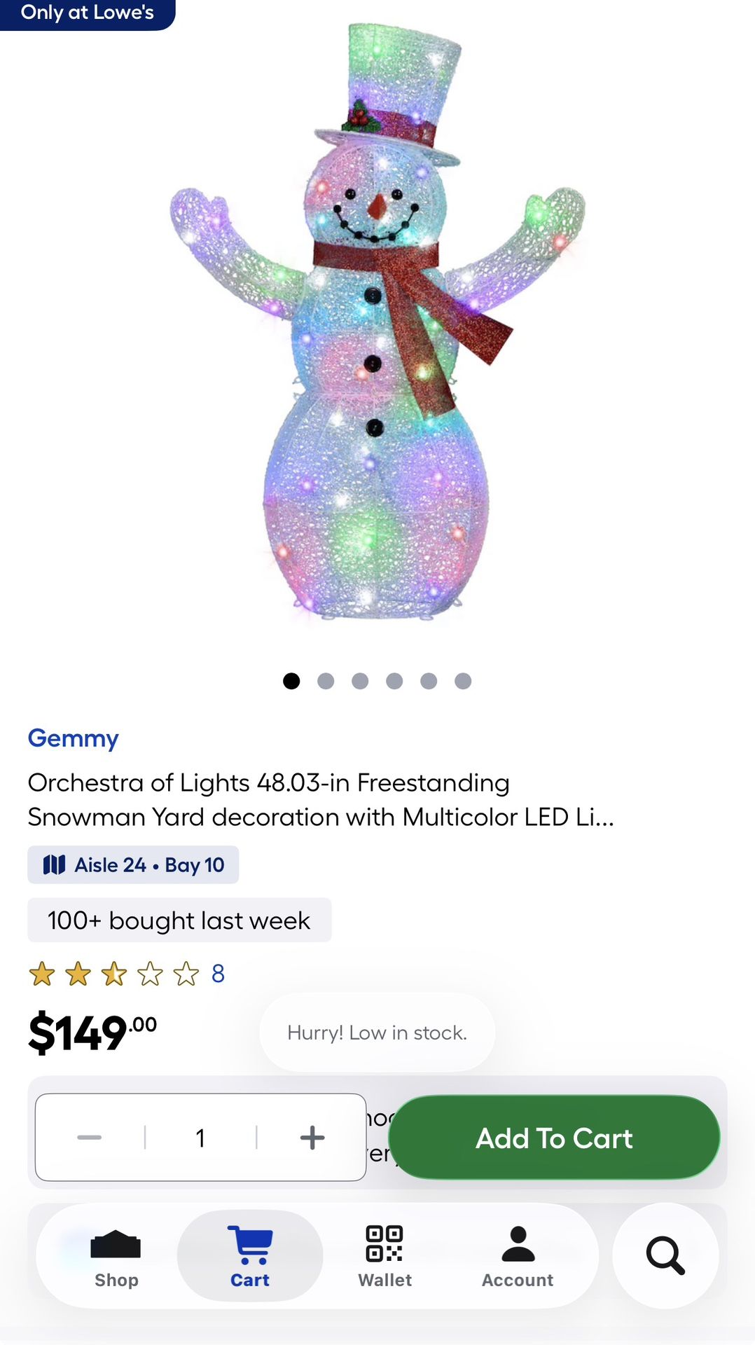 Gemmy Orchestra of Lights 48.03-in Freestanding Snowman Yard decoration with Multicolor LED Li…..