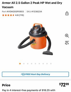 Armorall wet vac dry vacuum