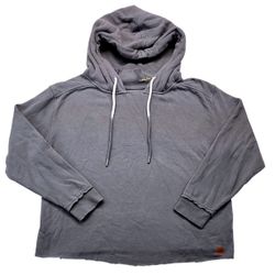Peace Love World Radiate Happiness Gray Fleece Hoodie Sweatshirt Medium