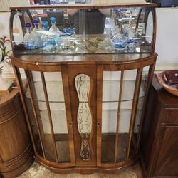 Vintage Demi-Lune Bar/Display Cabinet 