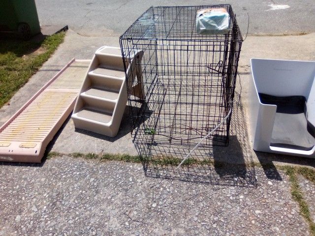 Dog Cage Xxl+Dog Bath+Stairs+Ramp+Pads