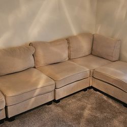 Biege Sectional Couch - Good Condition, Lightly Used